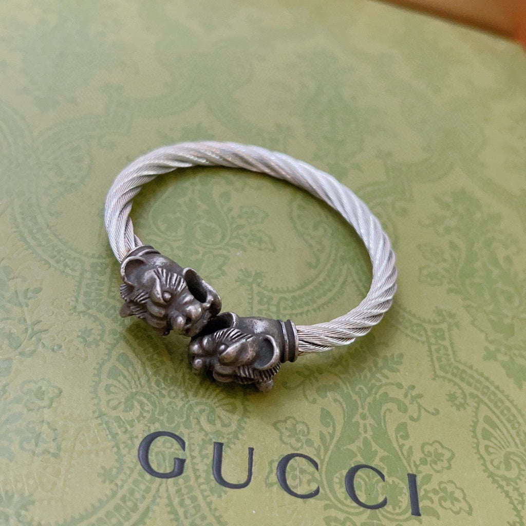 Double Gucci Double Tiger Head Vintage Bracelet