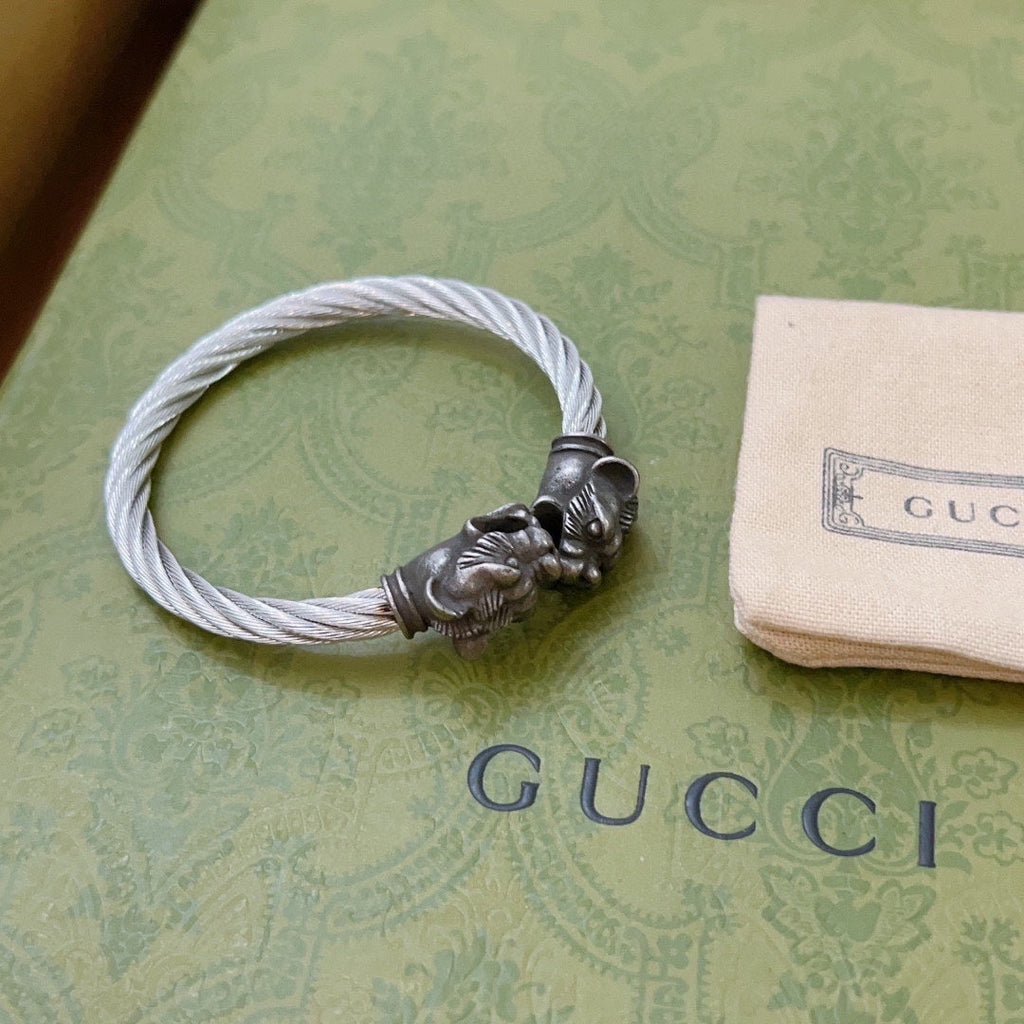 Double Gucci Double Tiger Head Vintage Bracelet
