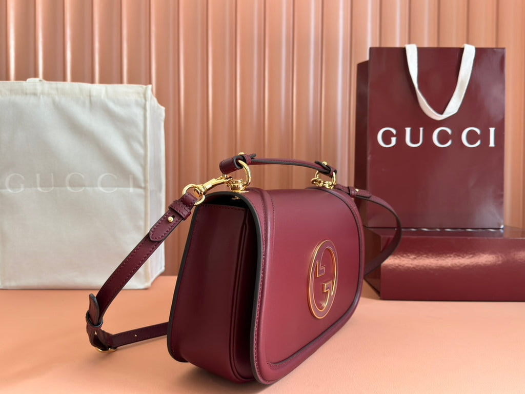 GUCCI 26S BLONDIE BAG 32 IN DARK RED CALFSKIN
