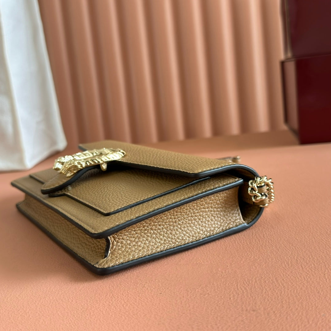 GUCCI 25S DIONYSUS WALLET ON CHAIN 20 IN BROWN CALFSKIN