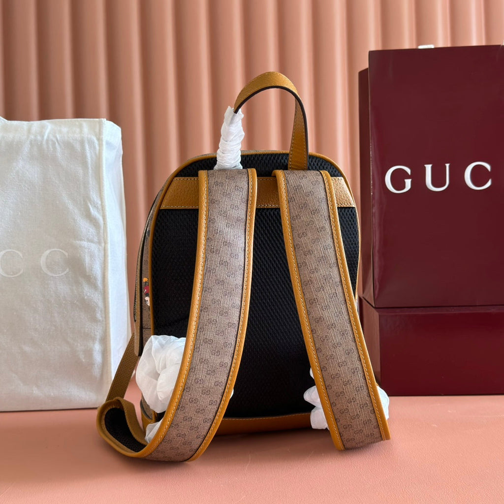 GUCCI DONALD MICKEY SMALL BACKPACK 29 CARAMEL IN CALFSKIN