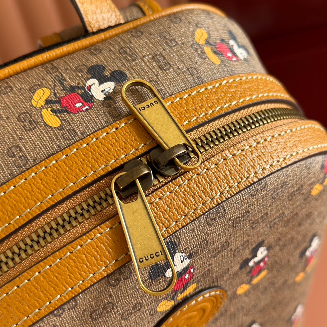 GUCCI DONALD MICKEY SMALL BACKPACK 29 CARAMEL IN CALFSKIN