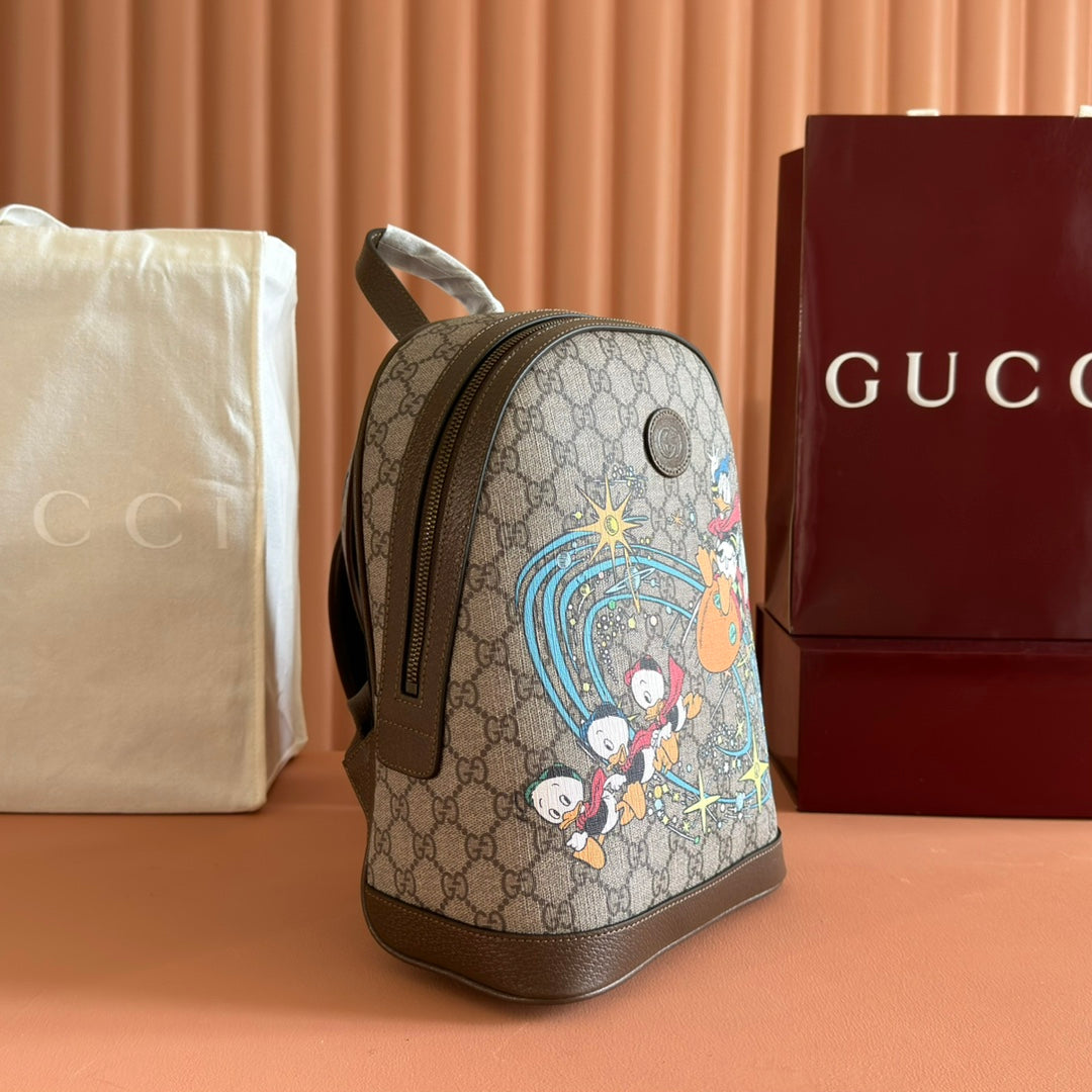 GUCCI DONALD DUCK SMALL BACKPACK 29 BROWN IN CALFSKIN