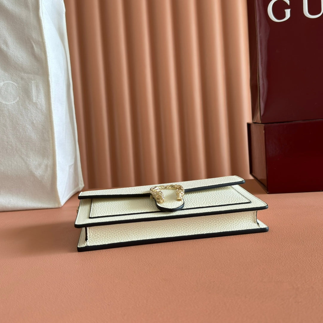 GUCCI 25S DIONYSUS WALLET ON CHAIN 20 IN IVORY CALFSKIN