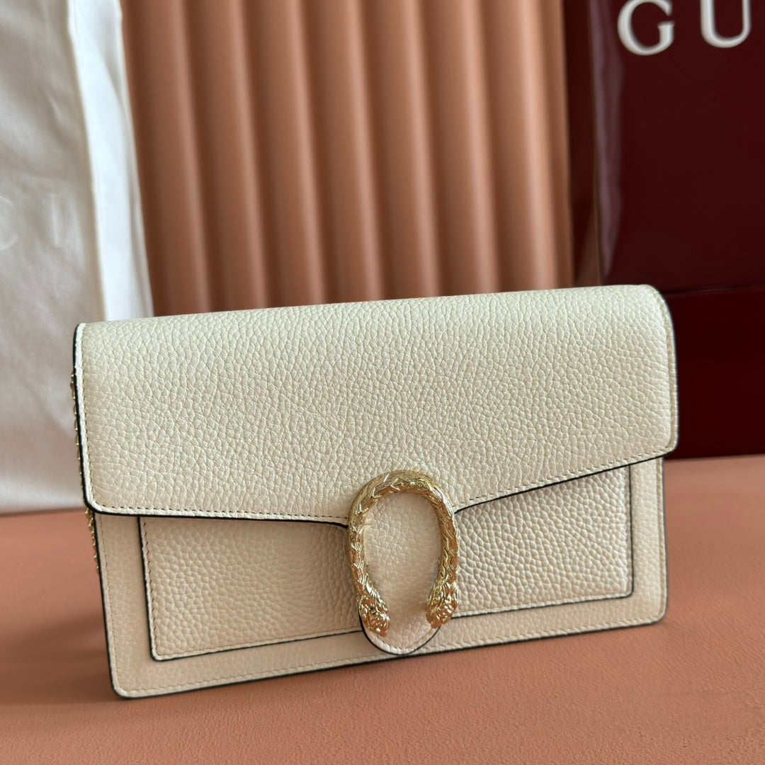 GUCCI 25S DIONYSUS WALLET ON CHAIN 20 IN IVORY CALFSKIN