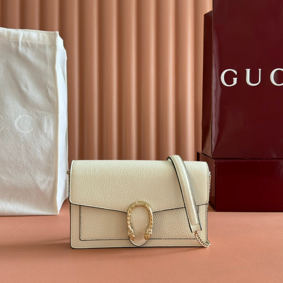 GUCCI 25S DIONYSUS WALLET ON CHAIN 20 IN IVORY CALFSKIN