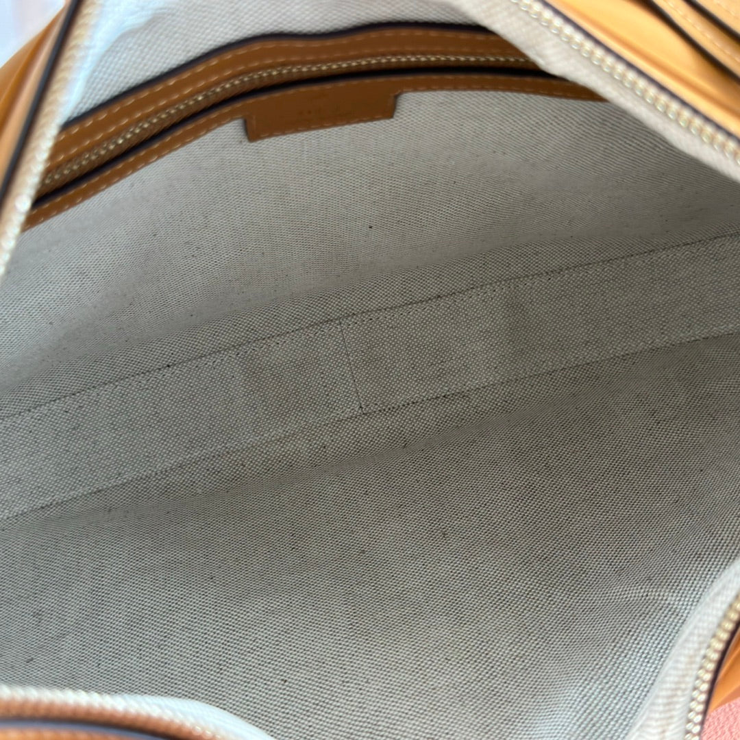 GUCCI 25S ATTACHE SHOULDER BAG 35 CM IN BROWN CALFSKIN