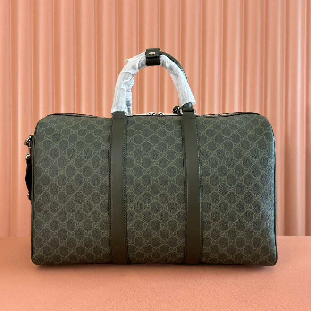 GUCCI 25S OPHIDIA MEDIUM BAG 45 CM IN MOSS GREEN CALFSKIN