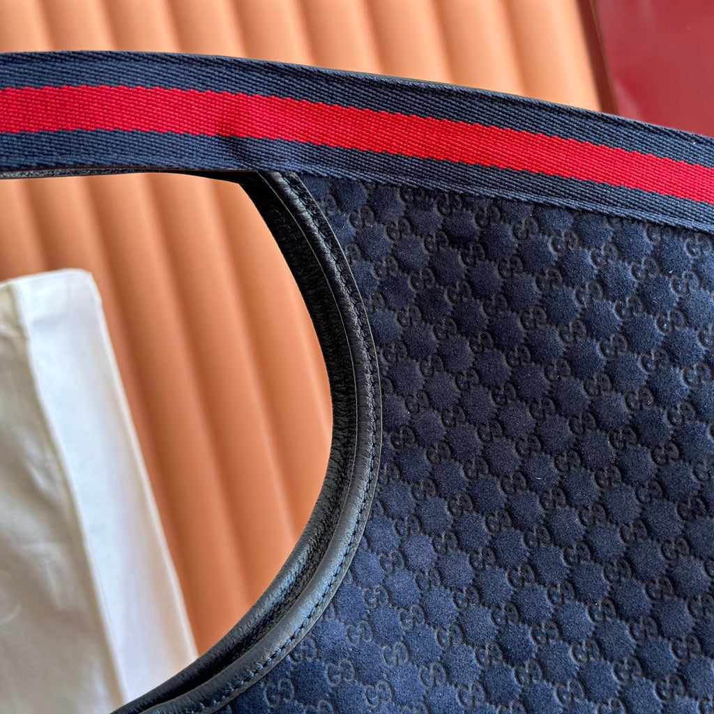 GUCCI 25S GIGLIO LARGE TOTE BAG 60 CM IN CHARCOAL GRAY CANVAS