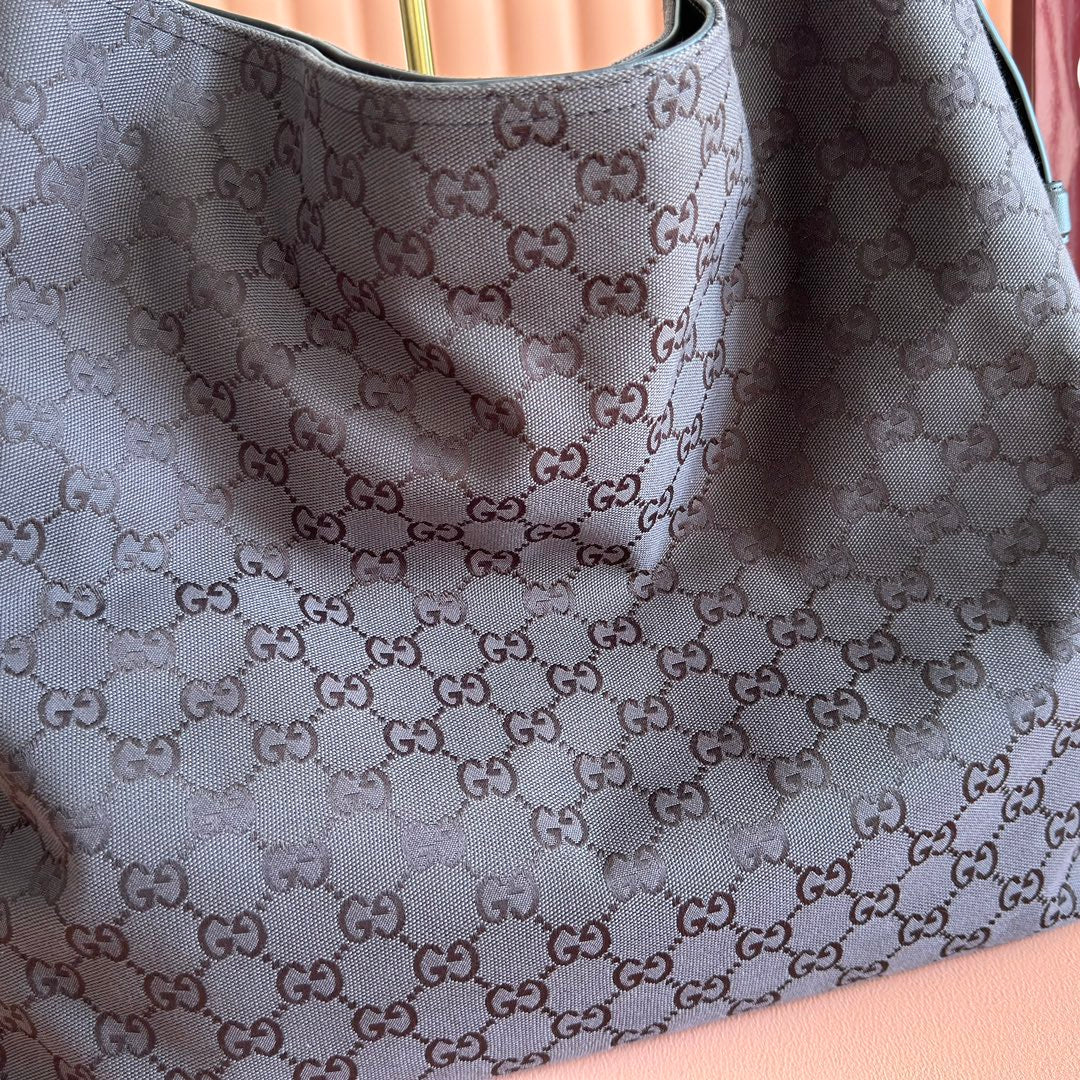GUCCI 25S BEATRIX LARGE TOTE BAG 40 CM IN DARK CHOCOLATE BROWN CANVAS