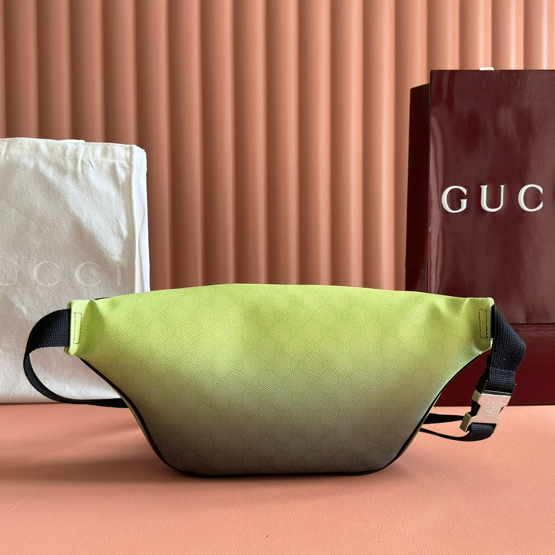 GUCCI 25S BELT BAG 39 CM IN NEON GREEN CALFSKIN