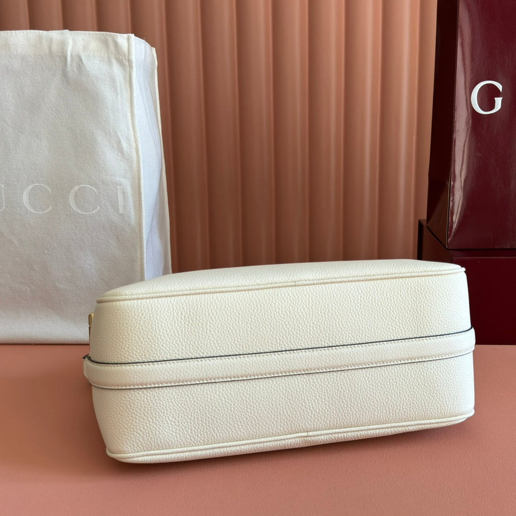 GUCCI 26S SHOULDER BAG 31 IN CREAM WHITE CALFSKIN