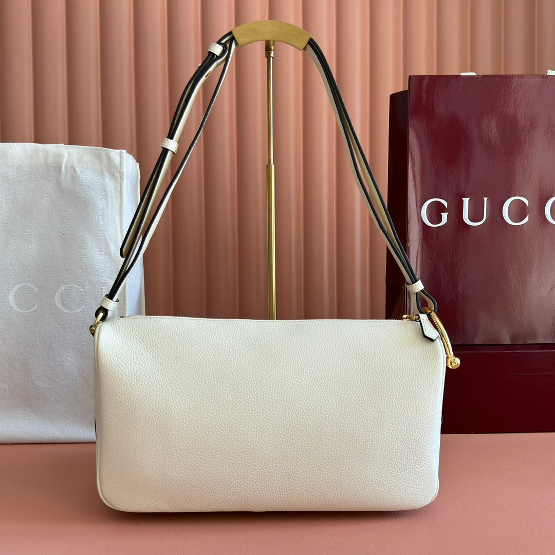 GUCCI 26S SHOULDER BAG 31 IN CREAM WHITE CALFSKIN
